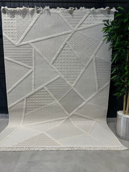Alessa Serisi Krem Bej İskandinav Modern Dokuma Halı FO-9001