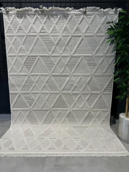 Alessa Serisi Krem Bej İskandinav Modern Dokuma Halı FO-9002