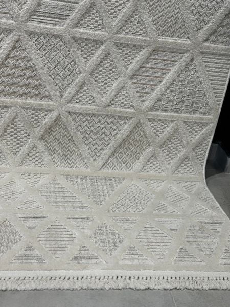 Alessa Serisi Krem Bej İskandinav Modern Dokuma Halı FO-9002