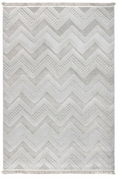 Sofia Serisi Gri Kabartma Dokulu Makine Halısı L-1007 160X230 (4mt2)