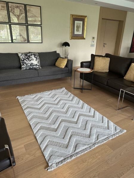 Sofia Serisi Gri Kabartma Dokulu Makine Halısı L-1007 160X230 (4mt2)