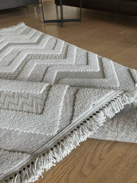 Sofia Serisi Gri Kabartma Dokulu Makine Halısı L-1007 160X230 (4mt2)