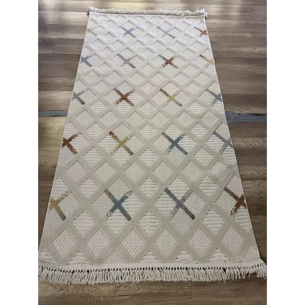 Mabel Serisi Renkli Kaymaz Tabanlı Antibakteriyel Makine Halısı L-5457 160x230 (4 mt2)