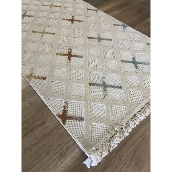 Mabel Serisi Renkli Kaymaz Tabanlı Antibakteriyel Makine Halısı L-5457 160x230 (4 mt2)