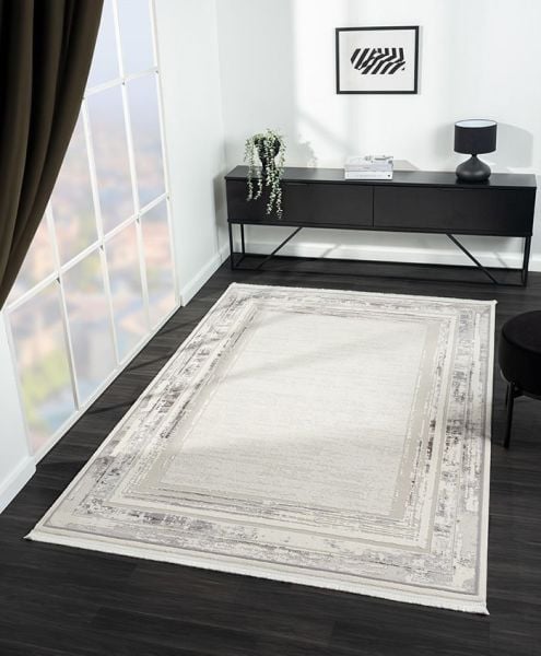 Feel Serisi Akrilik Yüksek Kalite Gri Renk Makine Halısı FL003A 160x230 (4 mt2)