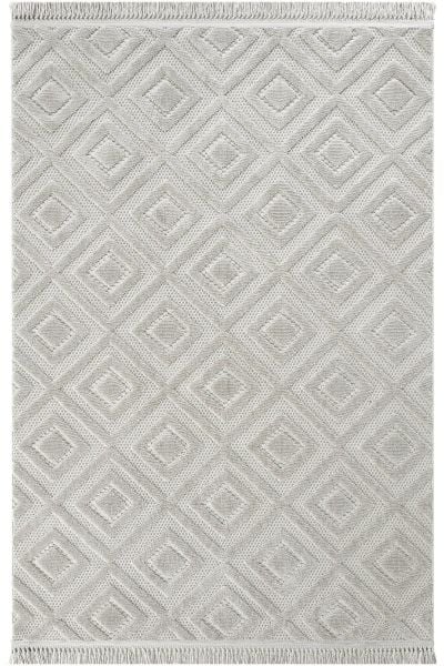 Mabel Serisi Gri Kaymaz Tabanlı Antibakteriyel Makine Halısı L-5451 120x180 (2.5 mt2)