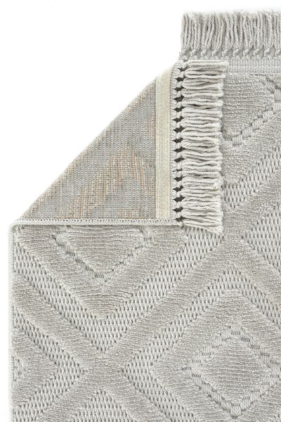 Mabel Serisi Gri Kaymaz Tabanlı Antibakteriyel Makine Halısı L-5451 120x180 (2.5 mt2)