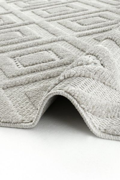Mabel Serisi Gri Kaymaz Tabanlı Antibakteriyel Makine Halısı L-5451 120x180 (2.5 mt2)