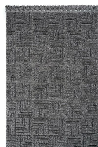 Mabel Serisi Antrasit Kaymaz Tabanlı Yumuşak Makine Halısı L-5440 120x180 (2.5 mt2)