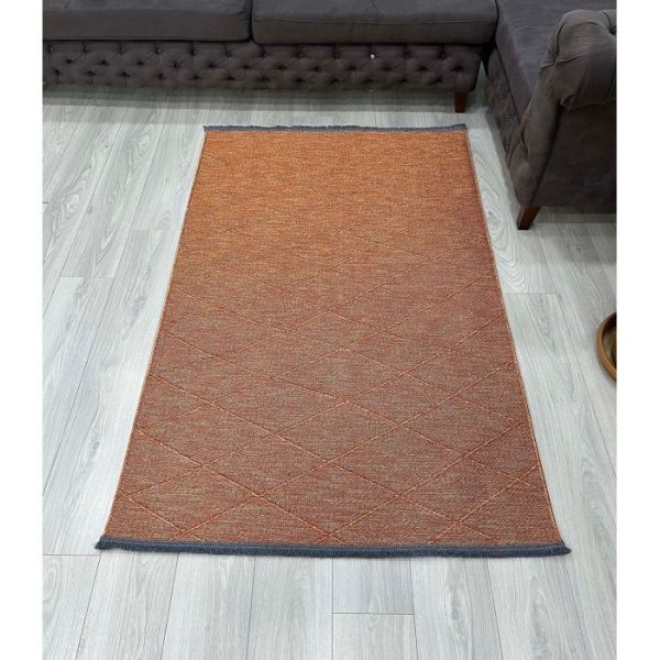 Agra Serisi Kiremit Yıkanabilir Kaymaz Özellikli Halı L-1102 120x180 (2.5 mt2)