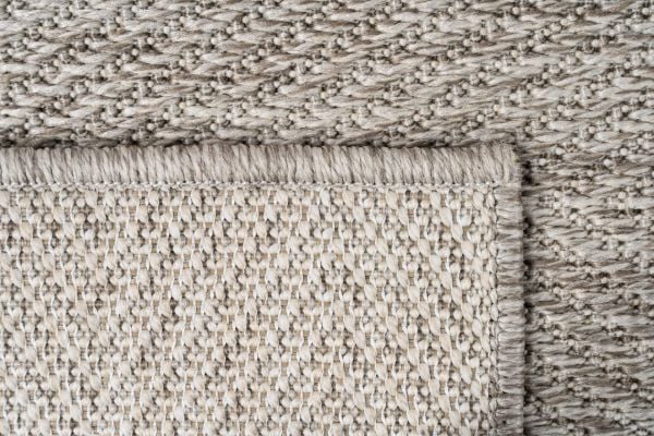 Craft Serisi Gri Balık Sırtı Desen Hasır Dokulu Dokuma Halı S-0455
