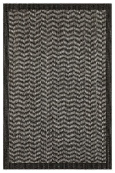 Sisal Serisi Gri Siyah Kaymaz Tabanlı Yıkanabilir Hasır Dokuma Halı TU-0355