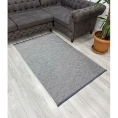 Agra Serisi Gri Yıkanabilir Kaymaz Özellikli Halı L-1101