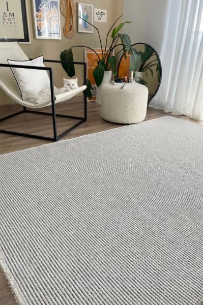 Sura Serisi Gri Yüksek Kalite Makine Halısı AP-7411