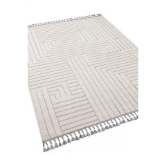 Arya Serisi Gri Krem Modern İskandinav Desenli Makine Halısı T-1074