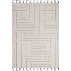 Arya Serisi Gri Krem Modern İskandinav Desenli Makine Halısı T-1074