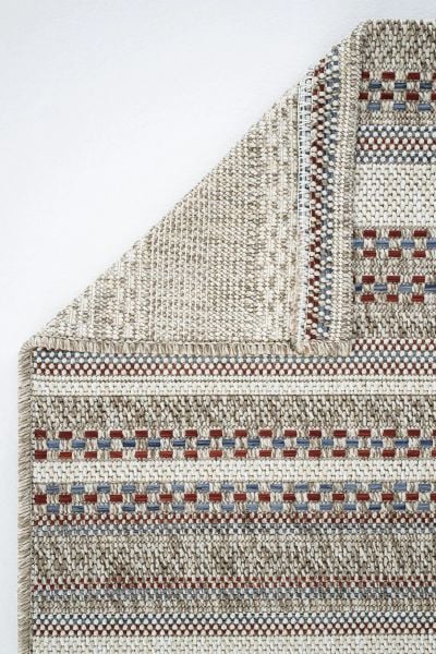 Craft Serisi Bordo Etnik Desen Hasır Dokulu Halı S-0459