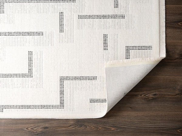 Origami Serisi Beyaz Gri Yumuşak Dokulu Makine Halısı PL-003A