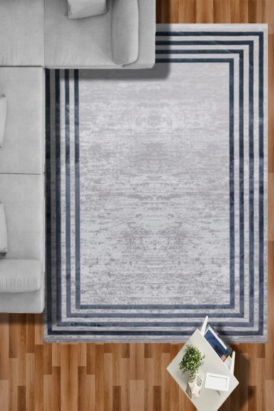 Moon Serisi Mavi Renk Modern Yıkanabilir Dokuma Halı 120x180