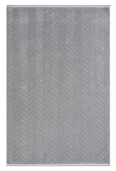 Stella Serisi Gri Renk Balıksırtı Desen Yumuşak Makine Halısı S-0202