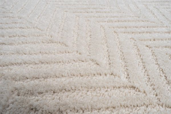 Stella Serisi Krem Renk Balıksırtı Desen Yumuşak Makine Halısı S-0203