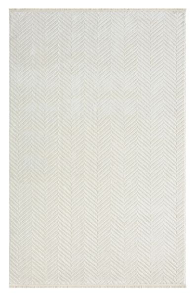 Stella Serisi Krem Renk Balıksırtı Desen Yumuşak Makine Halısı S-0203