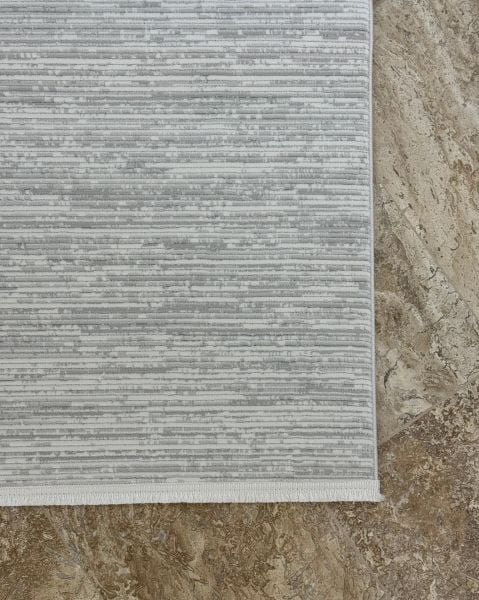 Mısra Serisi Gri Renk Tozumaz Antialerjik Makine Halısı L-1214