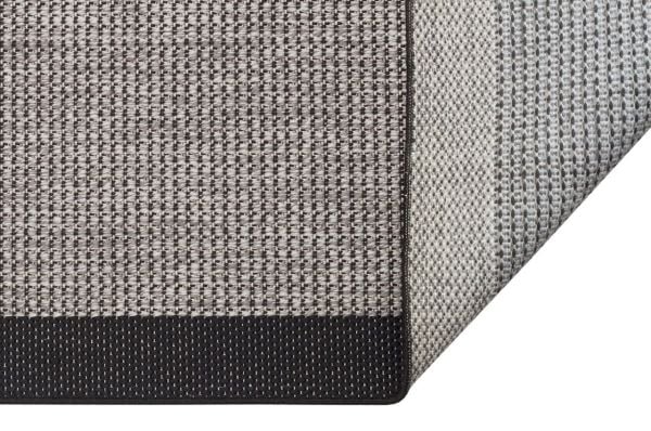 Sisal Serisi Gri Siyah Kaymaz Tabanlı Yıkanabilir Sisal Dokuma Halı T-1202