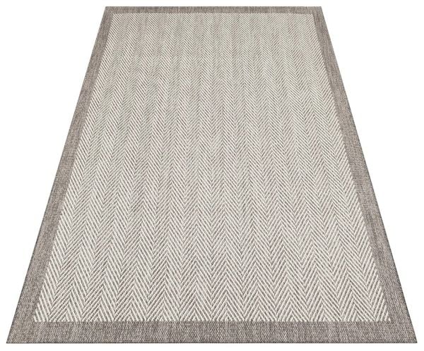 Sisal Serisi Krem Gri Kaymaz Tabanlı Yıkanabilir Sisal Dokuma Halı T-1205